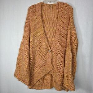 Free People Hometown Cardigan in Sugar Candy Pink & Orange - Size M